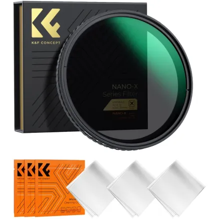 K&F Concept 105MM Nano-X Variable/Fader ND Filter, ND2ND32, W/O Black Cross with 3pcs cleaning cloths KF01.2323V1