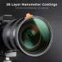 KFConceptKF105MMXV56Nano-XSlimVariableFaderNDX,HD,ND2~ND400,Waterproof,AntiScratch,GreenCoatedKF012321