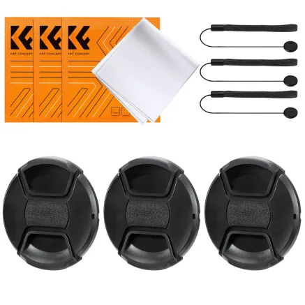 K&F Concept Accessory 9-in-1 set, 95mm Center Pinch Lens Cap with string (unstringing)*3+Vacuum Cleaning SKU.2027