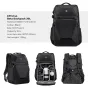 K&F Concept Beta Backpack 20L su kietu priekinio kišeniu, organizuotais skyrius fotoaparato įrangai ir nešiojamam kompiuteriui, bei patvariu atspariu oro sąlygoms dizainu.
