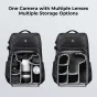 K&F Concept Camera Backpack 20L su pritaikomais kompartimentais, smūgiem atspariu paminkštinimu ir vieta keturiems objektyvams ir 15.6" nešiojamam kompiuteriui