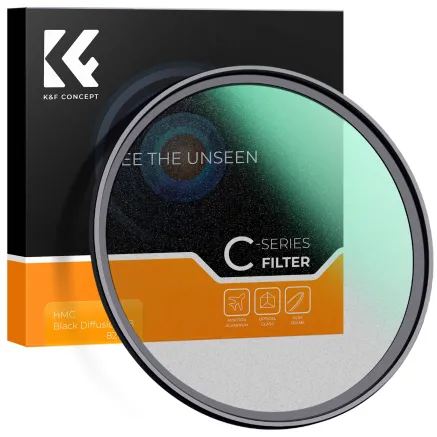 K&F Concept 67MM C Series Black Mist Filter 1/8, Ultra-thin multilayer Green Coating KF01.2257