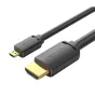 Video vadi, kabeļi - Vention HDMI-D Male to HDMI-A Male 4K HD Cable 2m Vention AGIBH (Black) - perc šodien veikalā un ar piegādi