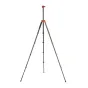 Fotopro X-Airfly tripod - orange, lengvas 3K anglies pluošto trikojo su Flip Lock sistema, išmaniojo telefono laikikliu ir reguliuojamomis kojomis
