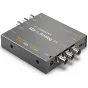 Blackmagic Design Mini Converter SDI į Analog 4K su trimis SDI įvesties prievadais, analoginiais vaizdo ir garso jungtimis bei maitinimo įvestimi.