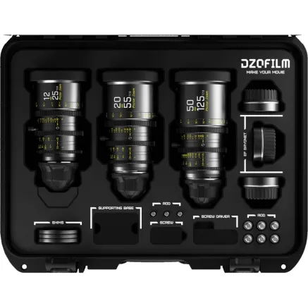 DZOFILM Pictor Zoom 3-Lens Kit (12-25/20-55/50-125 T2.8) Black