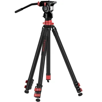 iFootage Gazelle TA6S-Uprise + Komodo K5S Tripod Bundle - Aliuminio trikojis su skysčiu galvute, greito atlaisvinimo plokšte ir reguliuojamomis kojomis vaizdo įrašams ir fotografijai