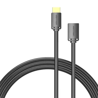 Vention 4K HDMI prailginimo kabelis su auksu padengtais kontaktais, 2m juodas PVC HDMI-A male į female kabelis