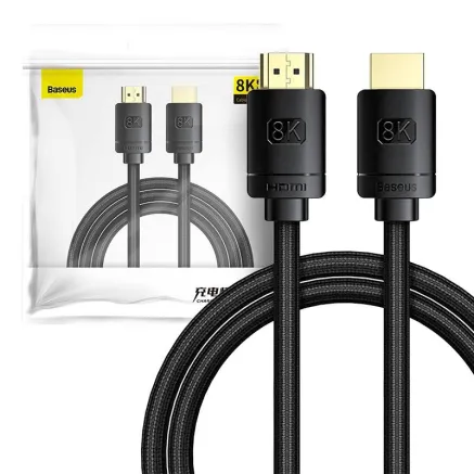 Baseus High Definition Series HDMI 2.1 cable, 8K 60Hz, 3D, HDR, 48Gbps, 2m (black) CAKGQ-K01