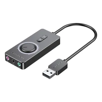 Audio vadi, adapteri - External USB 2.0 audio card Vention CDRBF 1m (black) CDRBF - perc šodien veikalā un ar piegādi