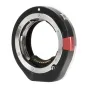 Techart TZG-01 viršelis adapteris Contax G ir Nikon Z montavimams, su kompaktišku dizainu, raudona užrakto mygtuku ir keliais varžtais.