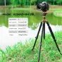 K&F Concept K254A3 stovys su BH-28L kulkliu galva, įskaitant Canon DSLR į žalią žemės balių prie upės, rodant 171 cm maksimali augsmį, 44 cm paklausytą ilgį ir 10 kg loadų kapasitétą