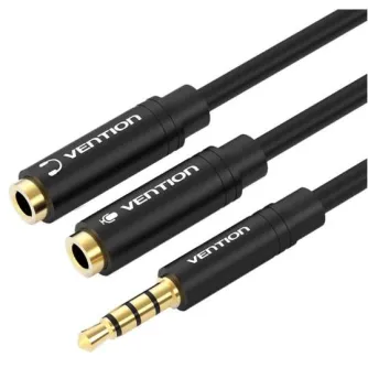 Vention 4Pole 3.5mm M-F 2*3.5mm Splitter Cable0.3M
