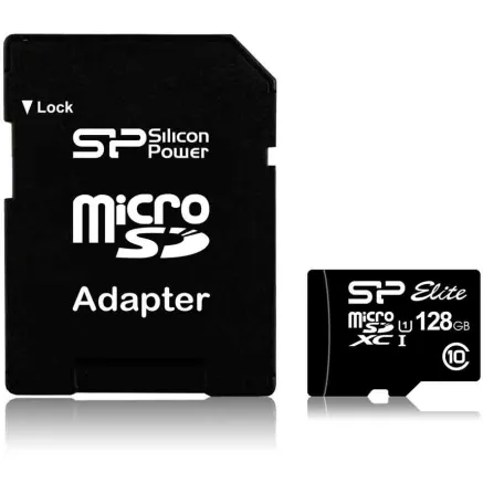 Silicon Power atmiņas karte microSDXC 128GB Elite UHS-I Class 10 + adapteris SP128GBSTXBU1V10SP