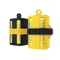 Nitecore NBM41 4 vietų baterijų magazinas su geltonu korpusu ir juodu Velcro dirželiu saugiam baterijų laikymui