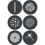 Godox GP GS3 GOBO Set su spiralėmis, stulpeliais ir žvaigždžių raštais kūrybiniams apšvietimo efektams