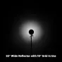 Westcott 55° platus skėčio reflektorius su šešėliniais tinkleliais (Bowens tvirtinimas) tiksliai šviesos kontrolei fotografijoje ir vaizdo įrašuose