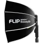 SMDV Speedbox-Flip Beauty Dish 20 Softbox - Profesionalus fotoapšvietimo modifikatorius su tekstūru ir balta apdaila.