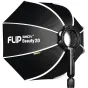 SMDV Flip Beauty20 Softbox su reguliuojamu rankena ir baltu apdaila profesionaliam fotografijos apšvietim
