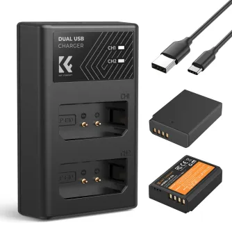 K&F Concept LP-E10 Digital Camera Dual Battery with Dual Channel Charger for