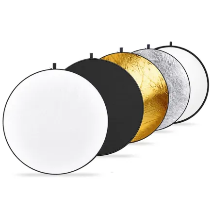 K&F Concept 5 in 1 Reflectors 43/110cm Folding Multi-Disc Belt Bag-Translucent, Silver, Gold, White and Black GW52.0003