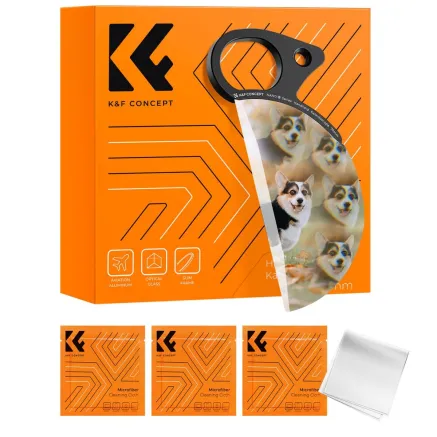 K&F Concept 79MM,Nano-B Series Hand-held semi-circular Prism Effect Filter with 3pcs vacuum cleaning cloths KF01.2491