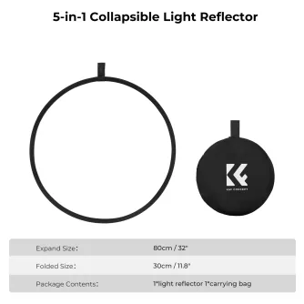 KFConceptKF80cmroundreflectorLightdiffuser5in1foldablemulti-discwithtotebagKF180002