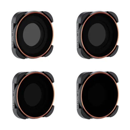 K&F Concept Action Camera Filter Set 4pcs HD (ND8/PL+ND16/PL+ND32/PL+ND64/PL) with Anti-reflection SKU.1954