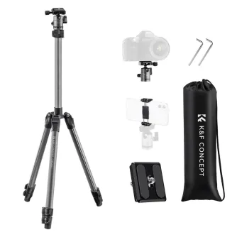 KFConceptKF66168cmCameraTripod,LightweightandCompactAluminumSuperPortableDSLRTripodKF09122
