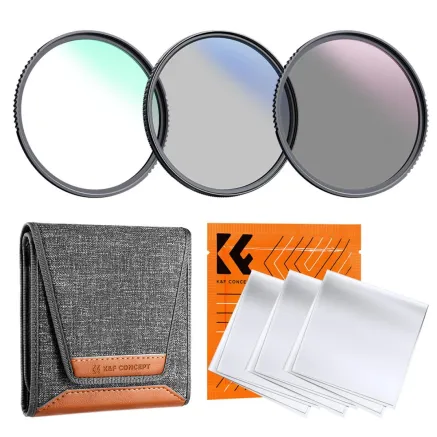 K&F Concept 82mm 3pcs Professional Lens Filter Kit (MCUV/CPL/ND4) + Filter Pouch+3pcs*Cleaning Cloth SKU.1945V2