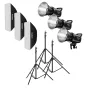 Godox SL60IID Trio rinkinys su reflektoriais ir softboxais - Profesionali LED vaizdo apšvietimo sistema