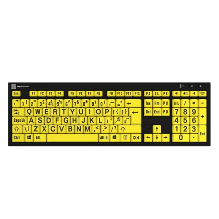 LogicKeyboard XLPrint NERO PC Black on Yellow UK LKB-LPBY-BJPU-UK
