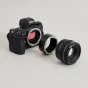 URTH objektyvo montavimo adapteris Canon EF/EF-S iki Nikon Z - patikimas rankinis sujungimas hibridiniams objektyvams su matomu raudonu jutikliu ir sidabriniu žiedu.