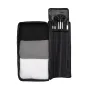 Westcott X-Drop Pro 3-Pack Backdrop Kit (8x8) su baltu, pilku ir juodu fonu, ištraukiamu aliuminio stovu ir nešiojamu dėklu profesionaliai fotografijai ir vaizdo įrašams