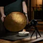 Caruba 2 į 1 Auksinis ir Sidabrinis Reflektorius 30 cm – universalus šviesos formuotojas studijai ir lauko fotografijai su reguliuojamomis auksinėmis ir sidabrinėmis pusėmis