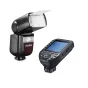 Godox Speedlite V860III Fuji X PRO II Trigeri Kitas su zibintuvu su baltu difuzoriumi ir siųstuvu su LCD ekranu belaidžiam fotografijos valdymui
