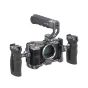 Falcam F22 & F38 Sony Quick Release Camera Cage su šoninėmis ir viršutinėmis rankenomis Sony A7C, aliumininė konstrukcija, anti-slip pagalvėlės ir priedų montavimo taškai