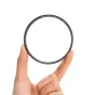 Viltrox Ultra-slim MC UV Filtras 58mm - Aukštos pralaidumo UV filtras su matinio juodo aliuminio rėmu ir tekstūruota kraštine.