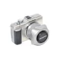 Sidabrinis Olympus objektyvo gaubtas LH-40S M.Zuiko objektyvams, apsaugantis nuo atspindžių ir objektyvo pažeidimų