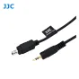 JJC JF‑G Remote Cable M Nikon su mini‑USB jungtimi ir auksu padengtu 3,5 mm jack, pažymėtas 'JJC KAMEROS PUSĖ'