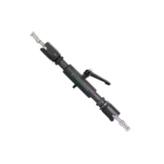 9.Solutions dvigubas jungties trumpas 360 mm su 5/8" kaiščiais ir 3/8-16 moteriškomis sriegiais, juodas korpusas, žalias logotipas, šoninis vaizdas
