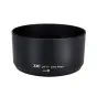 JJC HB-77 Nikon objektyvo gaubtas cilindrine forma ir matinė apdaila, su baltu tekstu 'JJC LH-77 Lens Hood' ant paprasto balto fono.