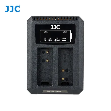 JJC Panasonic DCH-BLG10 USB Dual Battery Charger (DMW-BLG10/DMW-BLE9, Leica BP-DC15) DCH BLG10