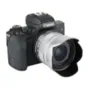 JJC EW-53 Canon Lens Hood - Pilkas, 49 mm, blokuoja pašalinius šviesos spindulius, suderinamas su Canon EF-M 15-45mm f/3.5-6.3 STM objektyvu
