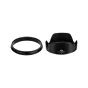 Juodas JJC LH-Z50F28 objektyvo gaubtų rinkinys Nikon Z MC 50mm F/2.8 objektyvui, su priekiniais ir galiniais gaubtais, skirtais objektyvo atspindžių mažinimui ir apsaugai.