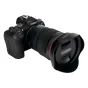 JJC LH-RF1535F28 objektyvo gaubtas juodas - Tulpės formos objektyvo gaubtas Canon RF 155-35mm f/2.8L objektyvui, matinė juoda apdaila, raudonas akcento žiedas ir apsauginis dangtelis