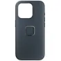 Peak Design Midnight audinio dėklas iPhone 15 Pro Max su dideliu kameros išpjova ir tekstūruota paviršiumi