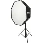Nanlite Octagon Softbox for Mixpanel 150 - Profesionalus fotografijos apšvietimo įrenginys su aštuoniakampiu difuzoriumi, idealiai tinkantis studijoms ir lauko fotosesijoms.