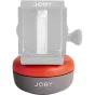 JOBY Spin motorizuotas tripodo galva išmaniesiems telefonams, 750g apkrova, Bluetooth valdymas, kompaktiškas dizainas, šoninis vaizdas su raudonu pagrindu