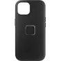 Peak Design Everyday Fabric Case iPhone 15 Pro Max su SlimLink™ magnetiniu tvirtinimo tašku, su kameros išpjova ir guminėmis kraštinėmis.